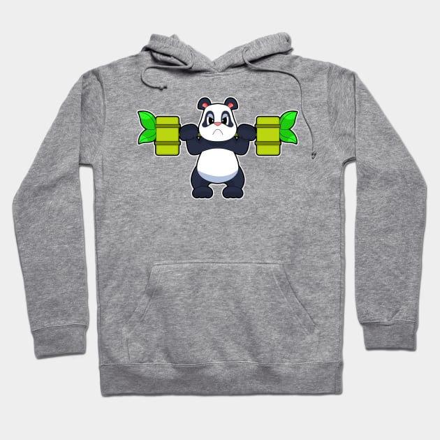 Panda Bodybuilder Dumbbell Bodybuilding Hoodie by Markus Schnabel